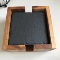 Ardoise pierre sous-verres antidérapant avec support tasse tapis boisson caboteur à la main tasse naturelle décor à la maison vaisselle caboteur