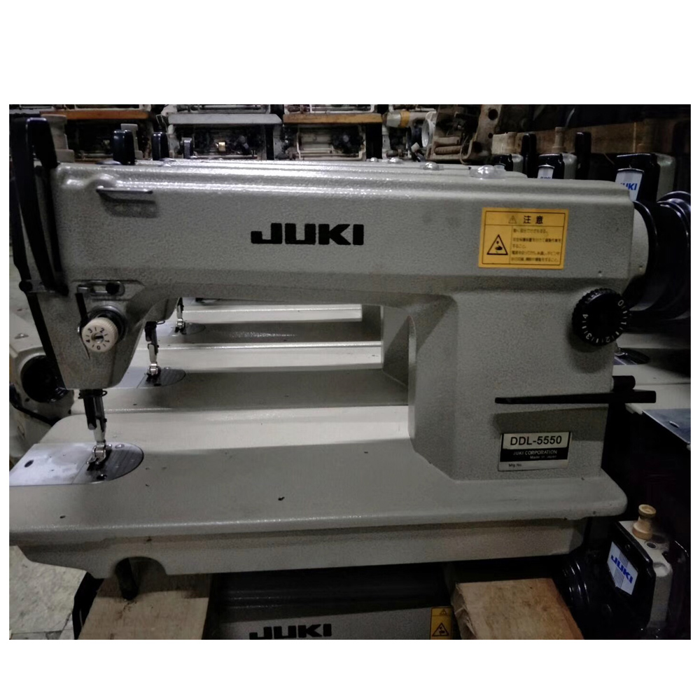 Б/у jukis DDL-5550N одноиголочная швейная машина с функцией вышивки закрытых стежков с плоским кровать Промышленная