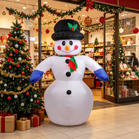 Bonhomme de neige gonflable de 2,4 mètres, accessoires de Noël personnalisés pour les jardins, les centres commerciaux et la décoration extérieure, décorations gonflables de Noël