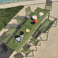 Ensemble de chaises de table en fer pour l'extérieur, simple et moderne, pour la terrasse ou le balcon, pour le thé ou les repas, meubles en métal fabriqués à la main