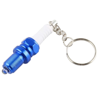 Porte-clés en forme de bougie d'allumage de voiture, porte-clés LED en métal en forme de bougie d'allumage pour moto, porte-clés tendance