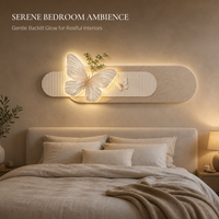 Peinture murale 3D nordique en relief avec papillon lumineux rétroéclairé, décoration murale sculpturale pour canapé et chambre, livraison directe OEM