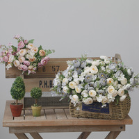 Décorations florales en soie pour table de salle à manger, table à thé, arrangements floraux de mariage, marqueurs d'allée en arche, style européen vintage pour fête