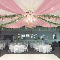 Rideaux de plafond de mariage, décoration de fête, pendentif de scène, toile de fond 24 couleurs, longs rideaux nacrés