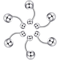 Lot de 120 bijoux de piercing en acier inoxydable pour le nez, les lèvres, les sourcils et le nombril, pour le marché international