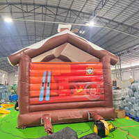 Château gonflable de Noël en PVC, structure de saut gonflable 6x4m pour le plaisir