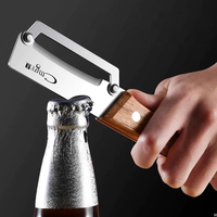 Couteau à râper multifonctionnel en acier inoxydable avec lame, éplucheur et ouvre-bouteille, manche en bois, pour fruits, pommes de terre et légumes