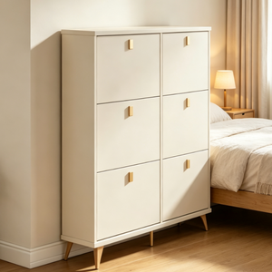 Slim 6 Flip Drawers <strong>Shoe</strong> Storage Cabinet Modern <strong>White</strong> Narrow Entryway <strong>Shoe</strong> Organizer <strong>Shoe</strong> <strong>Rack</strong> for Small Hallway Home Furniture - Product Image 4