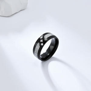 Bague en acier inoxydable argenté sertie de diamants, personnalité, pour hommes et femmes, bijoux. - Product Image 5