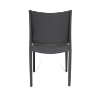 Chaise de salle à manger en plastique PP empilable sans accoudoirs, noire, robuste, moderne, de qualité supérieure, pour restaurant et café, vente en gros
