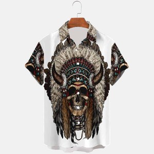 Chemise pour homme à sublimation, nouveau design 2025, style hawaïen, série tribale, chemises décontractées pour homme, chemise en polyester - Product Image 4
