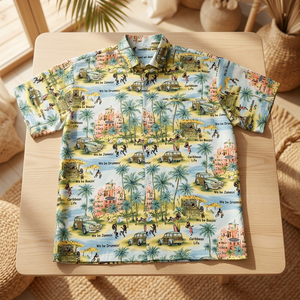 Chemise hawaïenne pour homme à manches courtes, imprimé tropical, en popeline de coton respirante, idéale pour les vacances d'été, col rabattu - Product Image 2