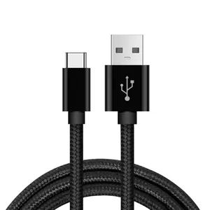 NEUER Fabrikdirekt USB A zu Typ C 2.0 5 A Schnellladung Nylon geflochtenes Mobiltelefonnladungs-Datenkabel