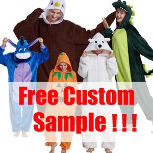 OEM/ODM Animal temática familia juego pijamas acogedor <span class=keywords><strong>tejido</strong></span> Onesie conjuntos adultos niños Navidad Halloween disfraz elegante frente - Product Image 6