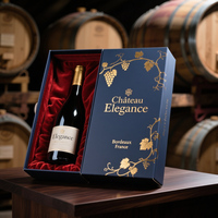 Boîte à vin personnalisée, unique, recyclable, en carton de luxe, avec aimant, boîte cadeau pour vin, emballage pour vin
