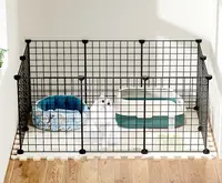 Ağ panelleri DIY evcil hayvan çiti oyun parkı köpek köpek kedi kafesi Metal muhafaza