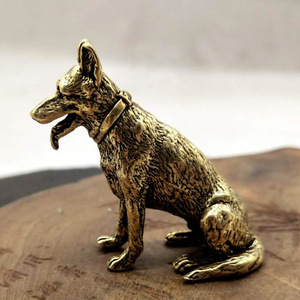 Vendita calda in ottone fortunato lupo cane ornamenti intagliati classico da tavolo per animali domestici in bronzo Cross-Border trasporto Wangcai cucciolo - Product Image 1