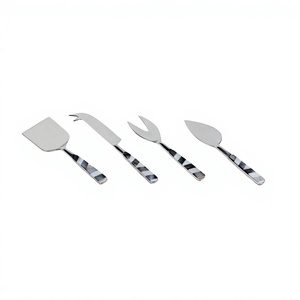 Ensemble de couverts de service à fromage de style américain, ensemble de 4 couverts en métal, ensemble de couverts à dessert, à gâteau et à pâtisserie, manche en résine - Product Image 1