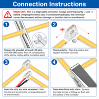 Connecteurs de bande LED en forme de L à 2 broches 4mm 5mm 6mm, bornes sans soudure bande-câble pour COB SMD 20-22AWG, profilé en aluminium