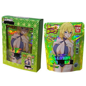 Thiết kế mới tùy chỉnh hộp và túi 3.5g 7g 14g 28g Mylar đứng lên túi bao bì Kẹo hoa thảo mộc với cửa sổ trong suốt trong kho - Product Image 2