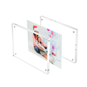 <span class=keywords><strong>Acrylic</strong></span> 4x6 Đơn Lập Hai Mặt Từ Hình Ảnh Khung Rõ Ràng Không Khung Trong Suốt Vuông Máy Tính Để Bàn Hiển Thị Quà Tặng Khung Ảnh - Product Image 3