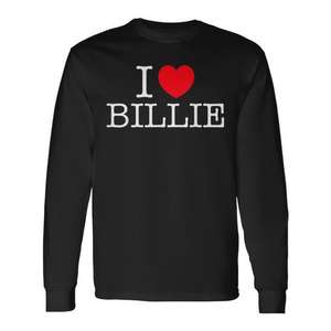 T-shirt à manches longues avec nom personnalisé I Love Billie Heart - Product Image 2