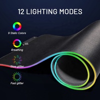 Tapis de souris de jeu en caoutchouc à design ondulé personnalisé, vente chaude, tapis de souris avec éclairage LED changeant, couverture de clavier RVB