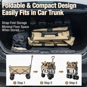 2 in 1 <b>Wagon</b> Table Camping <b>Cart</b> Foldable Outdoor Utility Trolley Portable Beach Picnic <b>Wagon</b> - Product Image 5