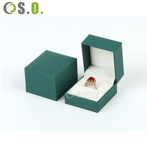 Caja de Cuero PU Azul y Blanca con Logotipo Personalizado para Anillo, Colgante, Pulsera, Brazalete, Collar, Joyería - Product Image 3