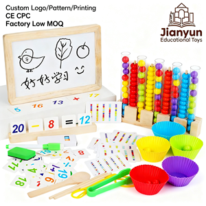 Lot de 6 <span class=keywords><strong>en</strong></span> 1 : Jouet de griffonnage <span class=keywords><strong>en</strong></span> perles de bois et jeu de perles <span class=keywords><strong>en</strong></span> tube à essai pour tout-petits, ensemble cadeau Montessori pour l'apprentissage précoce et l'arithmétique - Product Image 1
