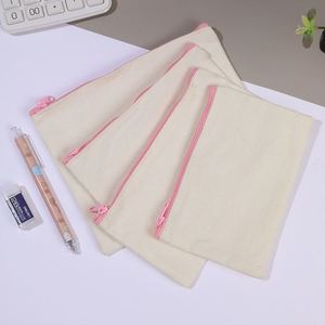 Wholesale Cotton Canvas Zipper Pouch Custom Logo Printed Pencil <b>Case</b> in Fashion Style Water Resistant Various Colors Available - Product Image 3