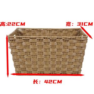 Custom-designed Nordic-style <b>rectangular</b> rattan-like storage <b>basket</b>, waterproof and moisture-proof densely woven bathroom - Product Image 3