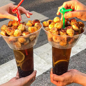 40 set Mangkuk Camilan 2 in 1 700ml dan Gelas Plastik 700ml untuk Makan & Minum Bersama, Cocok untuk Roti Bentuk Jempol - Product Image 4