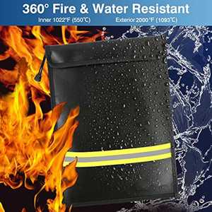 Hot 15x11 Inches Fireproof Safe <b>Document</b> <b>Bag</b> - Waterproof with Upgraded Zipper for A4/A5 Valuables Cash Passport Laptop (Gray) - Product Image 4