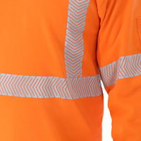 T-shirt à manches longues en polyester réfléchissant fluorescent haute visibilité pour la sécurité sur les chantiers