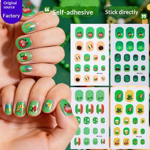 Autocollants pour <span class=keywords><strong>ongles</strong></span> verts pour enfants et filles, motifs de dessins animés mignons, autocollants adhésifs pour nail art, décorations de manucure arc-en-ciel et fleurs - Product Image 4