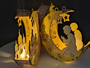 Luces LED Decorativas con Forma de <span class=keywords><strong>Luna</strong></span> y Estrella para Eid Mubarak <span class=keywords><strong>2022</strong></span>, Decoración para Ramadán Kareem, Decoración para Fiestas Musulmanas Islámicas XJ0307 - Product Image 2