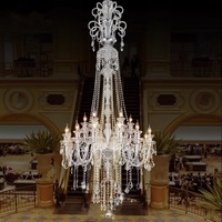 Lustre en cristal duplex européen Villa de luxe salon escalier en colimaçon hôtel Long lustre Grand Banquet Hall éclairage