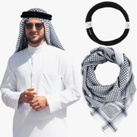 Ghutra Keffiyeh Arabe Personnalisé avec Bandeau Agal – Foulard Traditionnel Saoudien pour Hommes – Idéal pour Cosplay, Fêtes et Vente en Gros