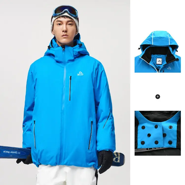 PELLIOT Men's Ski Rain Winter Sports Warm Snow Coat with Hooded outdoor waterproof ski jacket