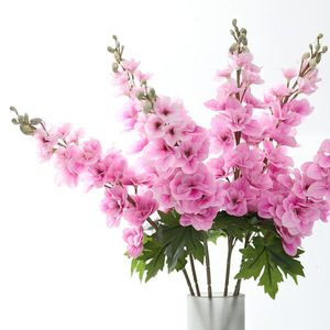 W-A0197 Bouquet artificiel de fleurs violettes, fausses fleurs de delphinium, fleurs artificielles au toucher réel, fleurs blanches, décoration de mariage - Product Image 4