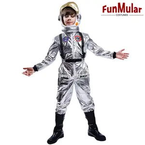 Funmularキッズ宇宙飛行士コスチュームスペーススーツコスプレパーティージャンプスーツハロウィンロンパース