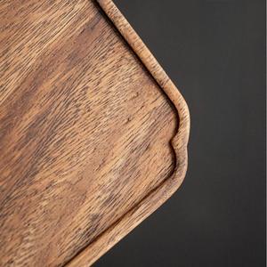 Meilleur vendeur Plateau en bois massif en noyer d'Amérique du Sud avec bordure florale pastorale Plateau en bois pour café, collations, noix - Product Image 6