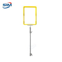 Suporte de Exibição Promocional Personalizado para Letreiros Gooseneck com Clipe de Borda de Prateleira e Tampa Transparente para Cesto de Arame