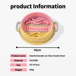 Comedero Lento para Perros con Doble Asa Antideslizante, Tapete de Silicona Anti-Asfixia, Prevención de Abultamiento, Grado Alimenticio, Libre de BPA, Portátil - Product Image 2