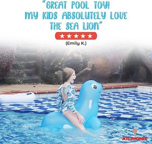 Grande gonfiabile Ride-On Water Entertainment Sea Lion piscina galleggiante zattera galleggiante estiva per la sicurezza dei bambini per la festa in spiaggia - Product Image 2