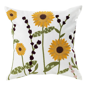 Funda De Almohada bordada con flores de verano 18x18 ''Juego de <span class=keywords><strong>fundas</strong></span> de cojín para exteriores - Product Image 4