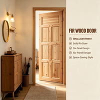 Light Zen Solid Fir Timber Solid Wood Door Natural Timber Door for Leisure Tea Space