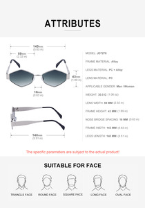 Gafas de Sol Metálicas Irregulares 2024 para Hombre y Mujer, Gafas de Sol Modernas y Populares para Conducir - Product Image 2