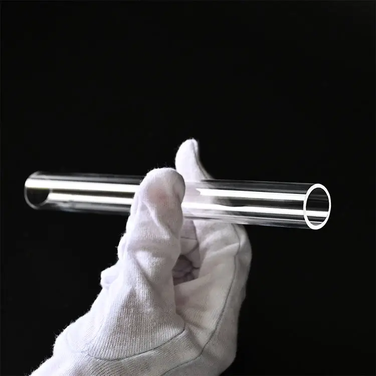 Tubo de vidro borosilicado transparente, tubo de vidro de quartzo resistente a altas temperaturas